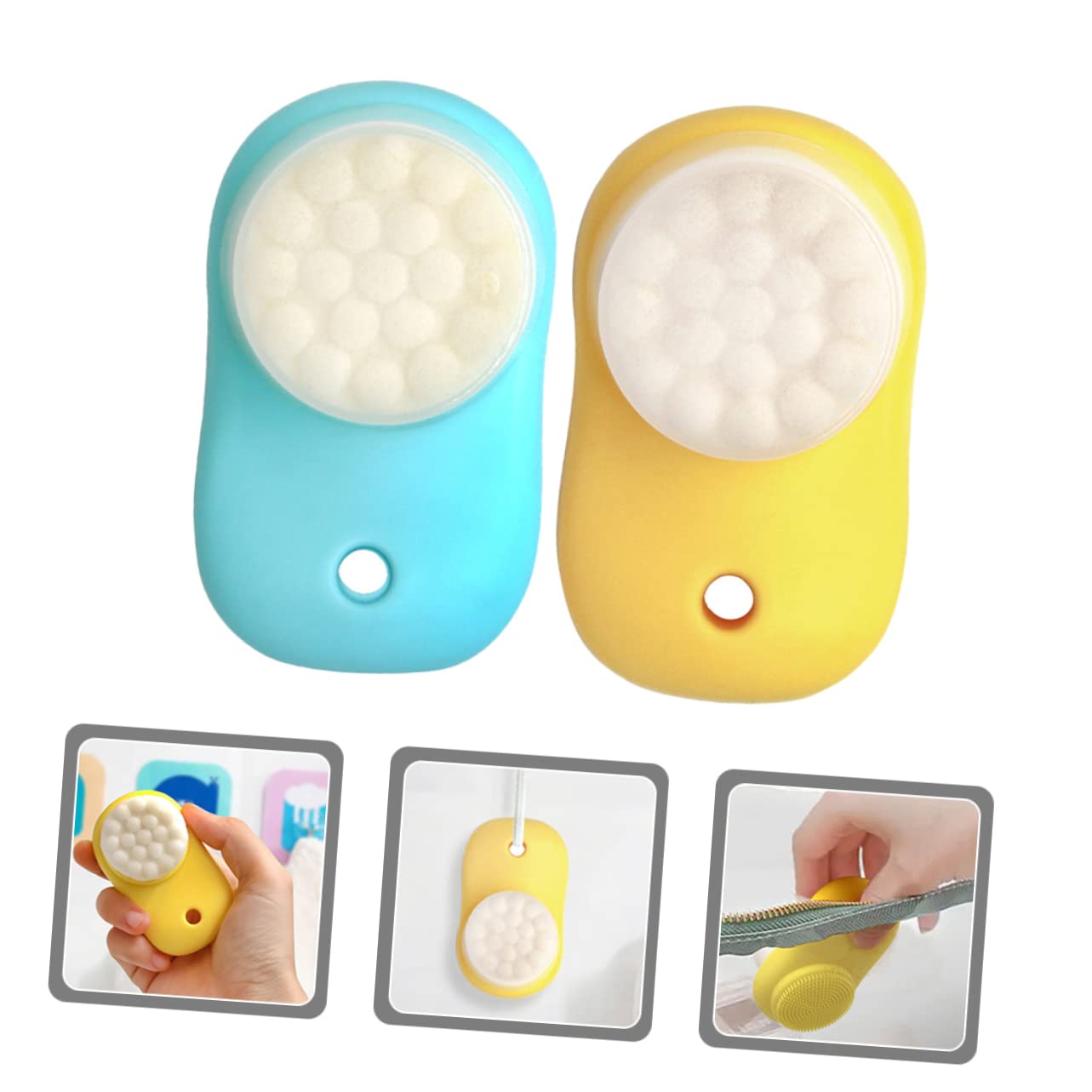 Mikinona Cleansing Facial Brush for Women 2pc Set Silicone Face Cleansing Brush Gentle Exfoliating Tool for Sensitive Skin