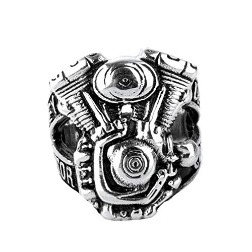 HIJONES Uomo Punk Rock Harley titanio acciaio