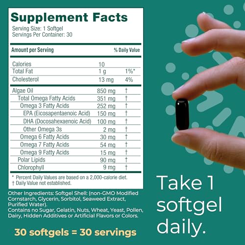 Image of Iwi Omega-3, 30 Softgels (30 Servings), Vegan Plant-Based Algae Omega 3 with EPA + DHA, Whole-Body Support Dietary Supplement, Krill & Fish Oil Alternative, No Fishy Aftertaste