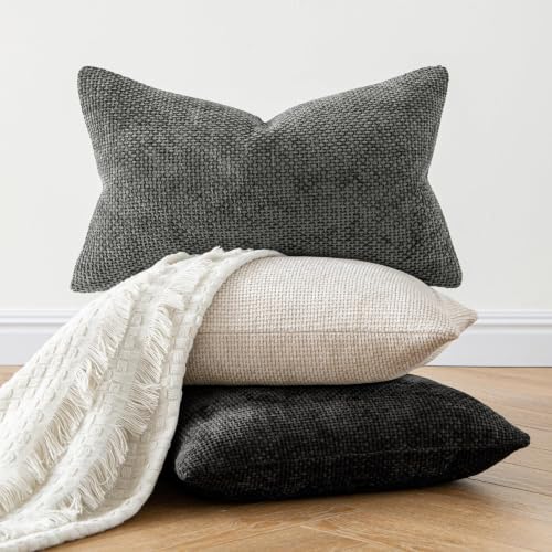 Image of MIULEE Decorative Neutral Beige Euro Sham Pillow Covers 26x26 Inch 2 Pack