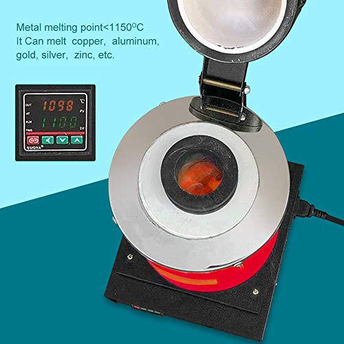 Goodcrafter GC-SG-RRL-2KG-110V Gold Melting Furnace 1150℃ /2102 ℉ Automatic Digital Melting Furnace Machine With Graphite Crucible For Precious Metals Gold Silver Jewelry,1400W thumb #3