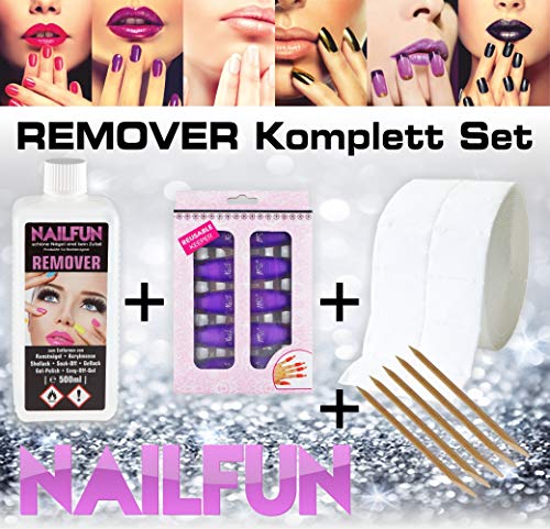 NAILFUN REMOVER Komplett-Set (500ml) zum entfernen von UV Gelnägel - Shellack - Soak-Off - Gel-Polish - Easy-Off-Gel - Acryl Modellagen - Tips – Bild 2