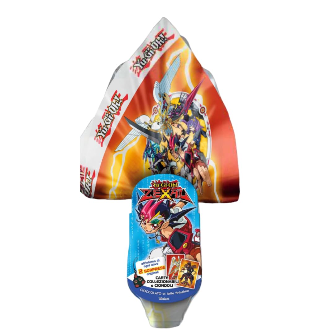 Uovo di Pasqua Yu-Gi-Oh! Anime 200 g WALCOR | Cioccolato al Latte Finissimo con Doppia Sorpresa | Carta Collezionabile Originale + Dangler | Idea Regalo Pasqua