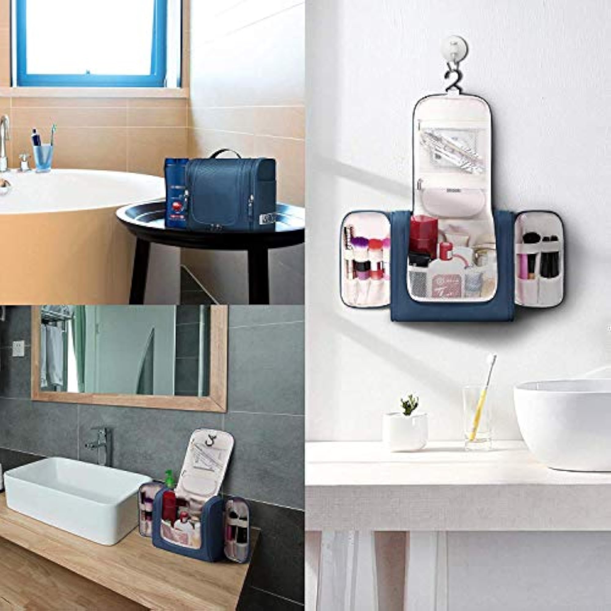 Cosmetic Bag, Foldable Travel Pouch Organizer