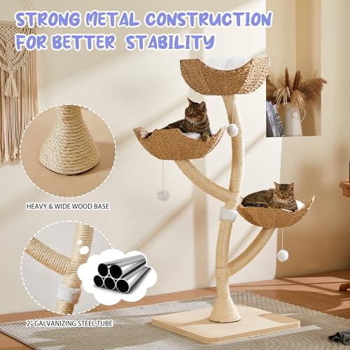 Torre Moderno para Gatos 53" - Casa con Rascadores miniatura 3