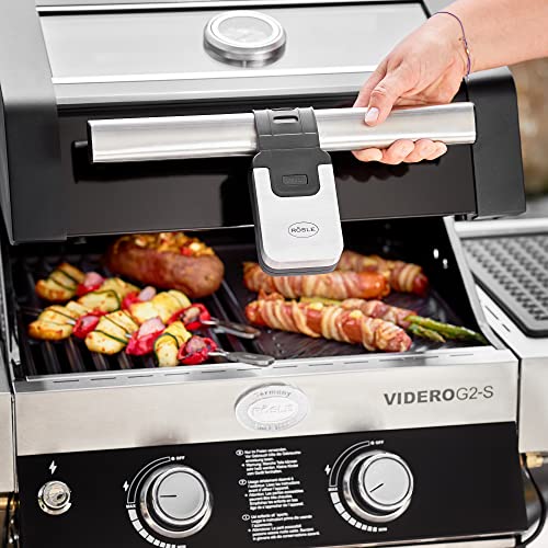 RÖSLE Universal BBQ LED-Griffleuchte, Hochwertige Grilllampe zur Beleuchtung von Kohle- und Gasgrills am Abend, zwei Helligkeitsstufen, einfache Befestigung, 100 Lumen
