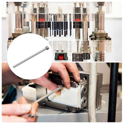 QUARKZMAN 2 Stück Gerade Auswerferstifte Tip Punch, 4mm(5/32) Durchmesser Werkzeug Auswerferstifte, 65Mn Stahl Runde Spitze, 100mm(4) Lang Kunststoffteile Auswerfer für Mechanische Wartung