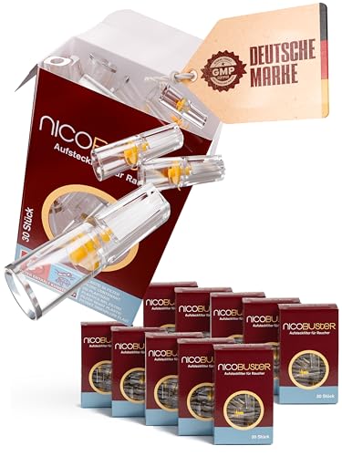 Nicobuster Zigarettenfilter - Filter Aufsatz - 300 STK - Aufsteckfilter für Raucher - reduziert Schadstoffe Teer Nikotin - kein Geschmacksverlust - 10 x 30 Filter