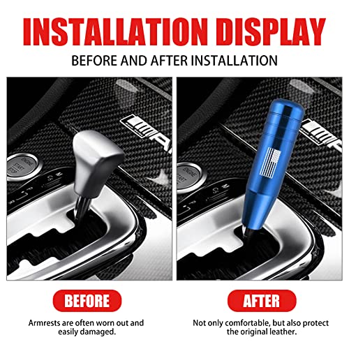 Miytsya Pack-1 Gear Stick Shifter Knobs, American Flag Design Metal Gear Stick Shift Knob, Automatic Shift Knob, Weighted Car Shift Handle Knob Fits Most Auto Transmission Vehicle (Blue) #TOP3