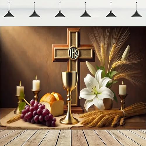 Fondo fotográfico God Bless Gold Glitter 7x5ft miniatura 4