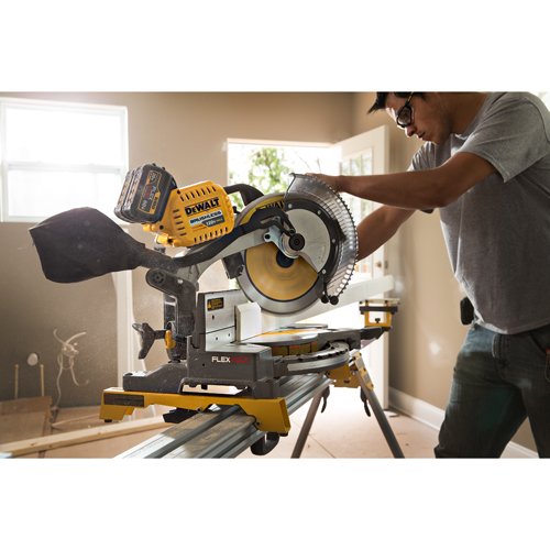 DEWALT FLEXVOLT 120V MAX Miter Saw Kit, 2-Inch, Compound, 2 Batteries (DHS716AT2)