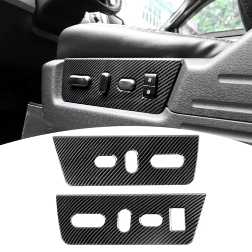 PDKLIN Carbon Fiber Electric Seat Adjustment Panel Trim Cover Compatible ...