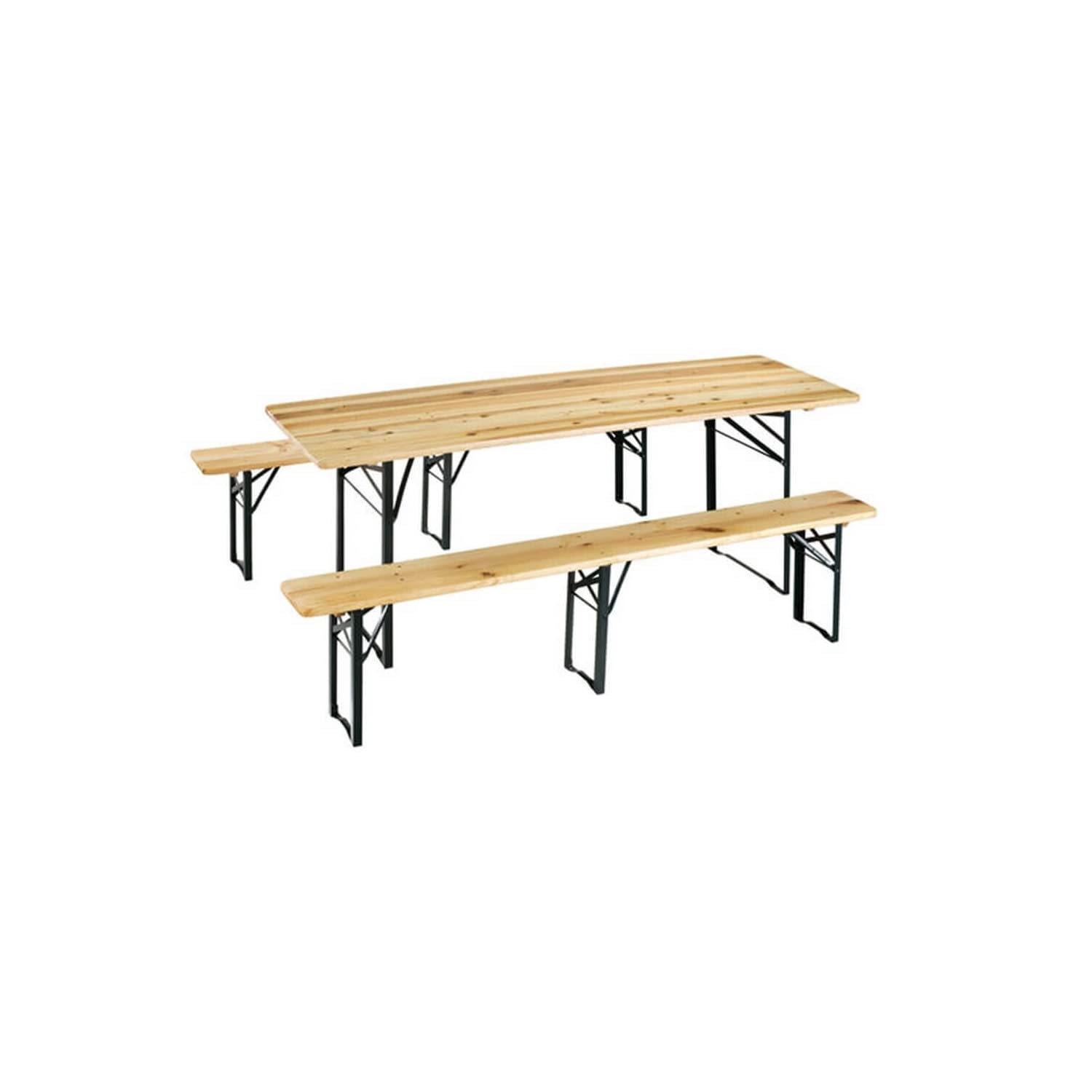 MilaniHome Bierzeltgarnitur 220 x 70 mit Bank mit 3 Beinen für Außen Garten, Veranda, Terrasse, Camping Hochzeit Sagra