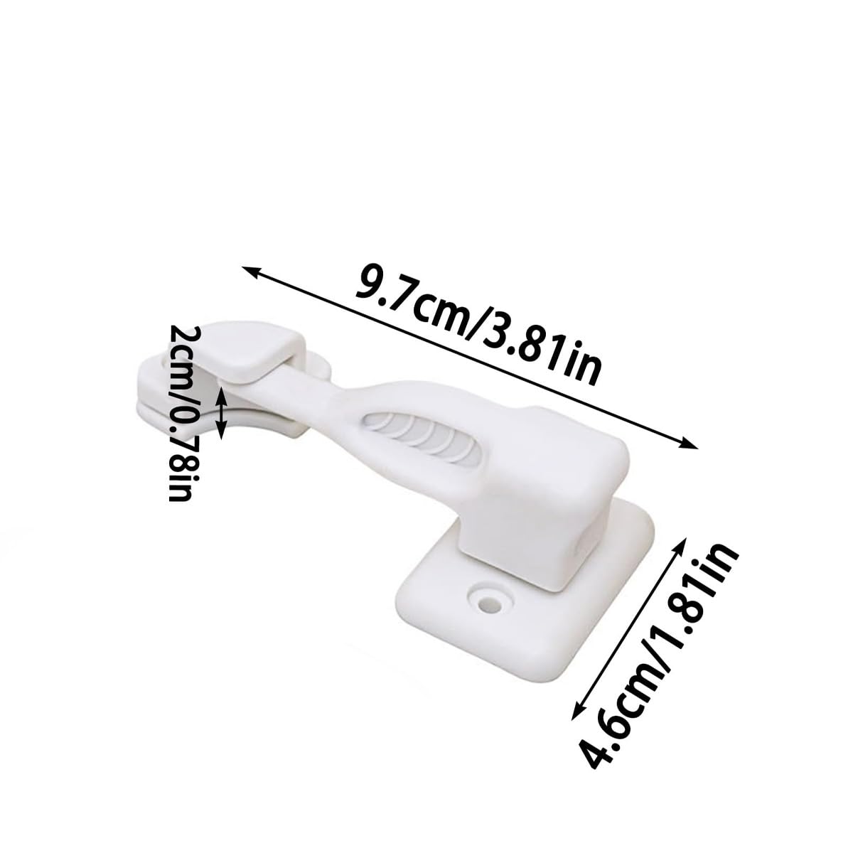 Huba Cerradura para ventana de caravana, soporte para puerta de caravana, para autocaravanas, autocaravanas y vehículos de conversión (97 x 46 x 20 mm)