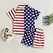 Hoanselay Toddler 4th of July Baby Boy Outfit American Flag Short Sleeve Button Down T-Shirt Top and Shorts Summer Clothes Set (D4-red white and blue, 4-5 Years)