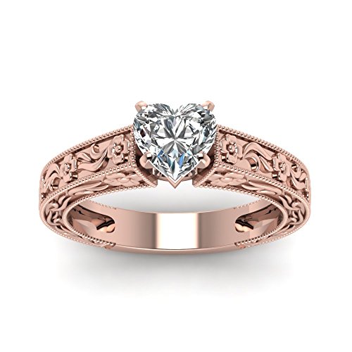 Bague Solitaire Vintage Or Rose et Pierre Précieuse au Choix