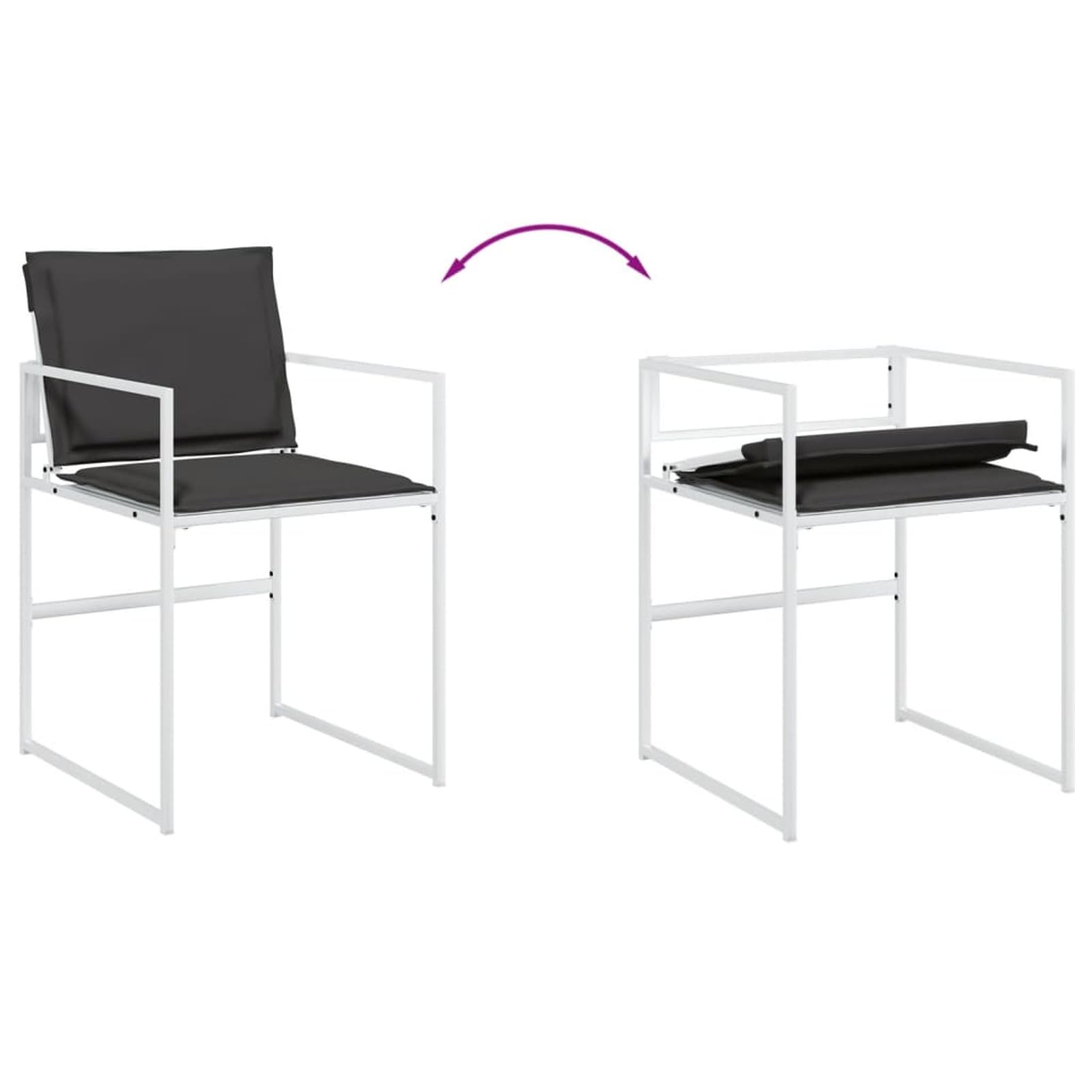 ShGaxin 3295113 - Set da pranzo da giardino con cuscini in textilene bianco, set tavolo e sedie da giardino, tavolo da terrazza all'aperto e sedie, set da giardino, mobili da esterno