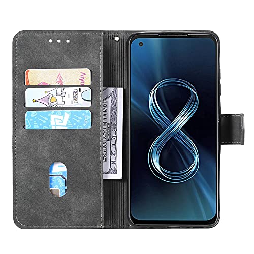 Grandcaser Capa para Zenfone 8 Ultrafino Couro Magnético Construído con 3 Slots Cartão Flip Stand à
