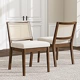 Schienale in rattan intrecciato a mano per un comfort di seduta ottimale: lo schienale di ogni sedia è intrecciato a mano da abili artigiani in rattan di alta qualità, presenta una texture fine e permeabile all'aria. Anche dopo ore seduti nella stagione calda non si crea spiacevoli sensazioni di calore o sudore, goditi sempre una piacevole sensazione di leggerezza.