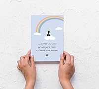 Vista 5 de Preciosa tarjeta de condolencia por pérdida de gato, bonita tarjeta de pérdida de gato con puente arcoíris, tarjeta de condolencia de gato