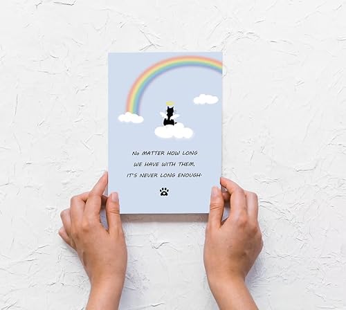 Miniatura 5 de Preciosa tarjeta de condolencia por pérdida de gato, bonita tarjeta de pérdida de gato con puente arcoíris, tarjeta de condolencia de gato para