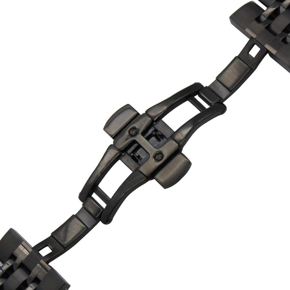 Bracelet de Montre 20mm 22mm Bracelet de Montre en Acier Inoxydable Bracelet de Montre Universel Boucle Papillon Bracelet à dégagement Rapide Bracelet de Ceinture pour Hommes et Femmes