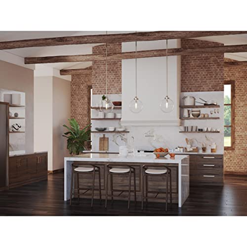 Image of Progress Lighting 1-Light Clear Glass Farmhouse Pendant Light, Penn Collection, Indoor, P5328-104, Polished Nickel