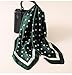 Persmileful Women's Fashion Soft Large Satin Square Chiffon Polyester Scarf Set Head Neck Multiuse Solid Colors Available (Dark green spots)
