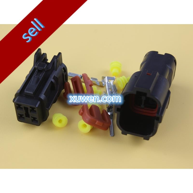 Wiring Connecting Terminals - 10 Sets Kit 4 Pin Way Waterproof Electrical Wire Automotive Connector Plug 1.8