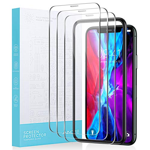[3 PACK] iPhone X Screen Protector[5.8 inches] AINOPE iPhone 11 Pro Tempered Glass Face ID Anti-Finger Print Scratch Compatible with iPhone 11 Pro/Xs/X, With Installation Frame for Screen Protector