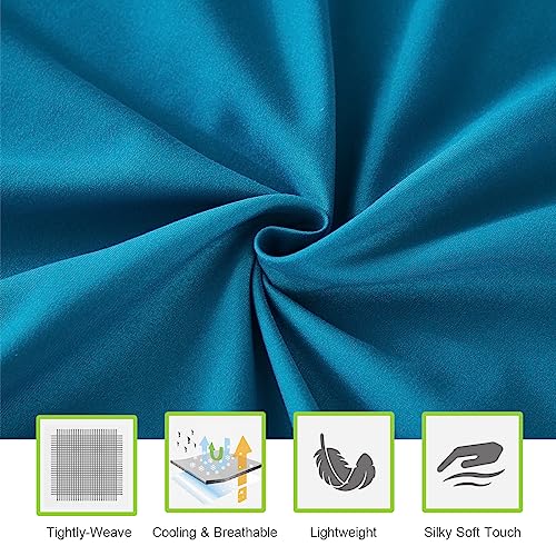 Image of ILAVANDE Teal Queen Sheets Set 6 Piece,Hotel Luxury Super Soft 1800 Series Microfiber Queen Bed Sheets Set-Wrinkle Free & Breathable-14 Deep Pocket Sheets for Queen Size Bed(Queen,Teal)