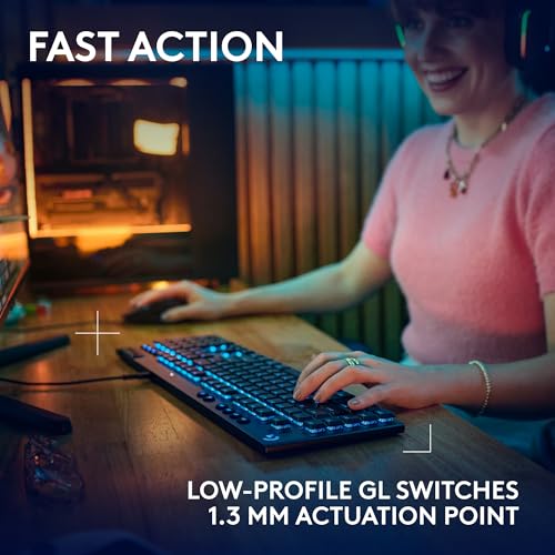 Image of Logitech G915 X Low-Profile Wired Mechanical Gaming Keyboard, Double-Shot PBT Keycaps, Fully Programmable Keys, RGB Lighting, Aluminum Finish, GL Brown Tactile Switches - PC /Mac