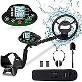 OMMO Metal Detector for Adults and Kids, High Accuracy Adjustable Waterproof Metal Detectors - Pinpoint & Discrimination& All Metal Mode for Detecting Coin Underground and Beach Treasures