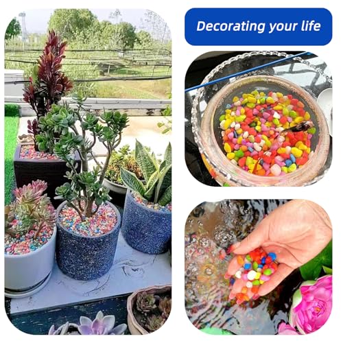Image of Blue Pebbles for Crafts, 0.9 Pound Natural Polished Aquarium Gravel, Decorative Pebbles for Indoor Plants, Turtle Tank, Vase, Succulents Cactus, Garden Landscaping