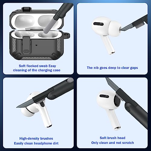 Image of RFUNGUANGO for AirPods Pro 2 Case Carbon Fiber Series, Black