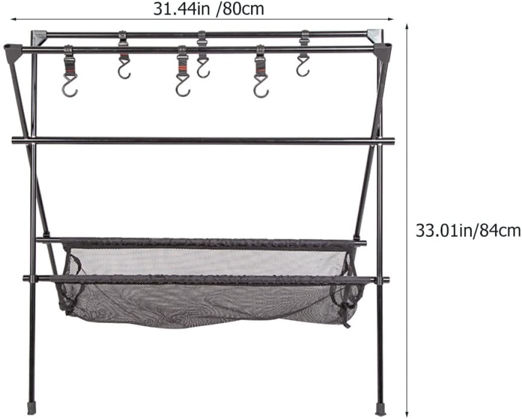 1Set Collapsible Camping Grill Stand Portable Metal Rack for Outdoor Picnic Fishing Travel for Hanging Clothes Backpacks Wet Suits Kitchen Utensils