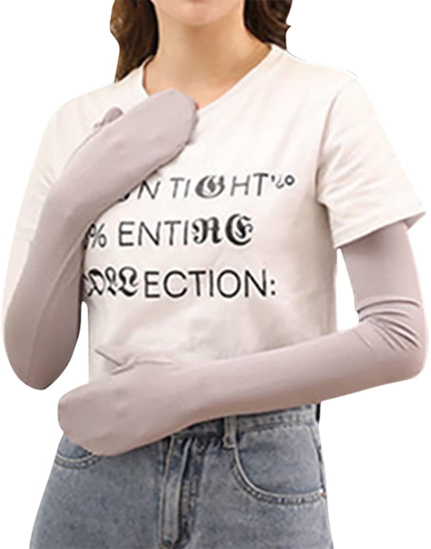 Jisoncase アームカバー 冷感 Uvカット 99 以上 無地 レディース アームスリーブ 夏 ひんやり 吸汗速乾 滑り止め スマホ操作 日焼け止め 指掛けタイプ 手荒れ 手袋 おしゃれ 腕カバー 可愛い 丸洗い 男女兼用 アームウォーマー 4色 グレー スーパーセール