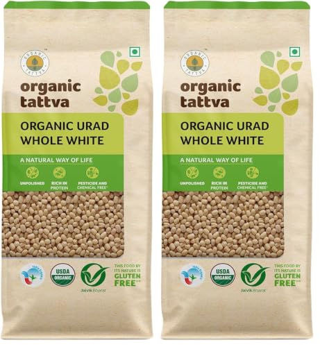 Image of Organic Tattva Urad Dal Whole White, 1kg (Pack of 2)