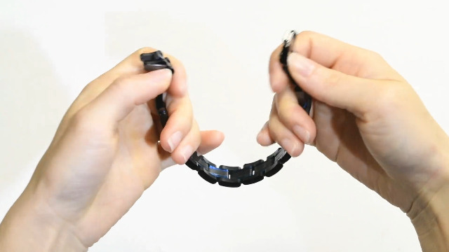 Pulsera de acero inoxidable bicolor azul y negra para hombre miniatura 7