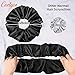 9.5 inch Silk Scrunchies - Jumbo & Giant Satin Scrunchies - Thick Elastic Fluffy Hair Ties for Women & Girls - 3 Pack (Black, Pink, Ivory)