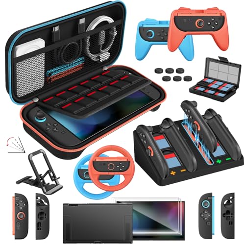 ivoler 22-in-1 Accessories Bundle Kits for Nintendo Switch 2,Carrying Case