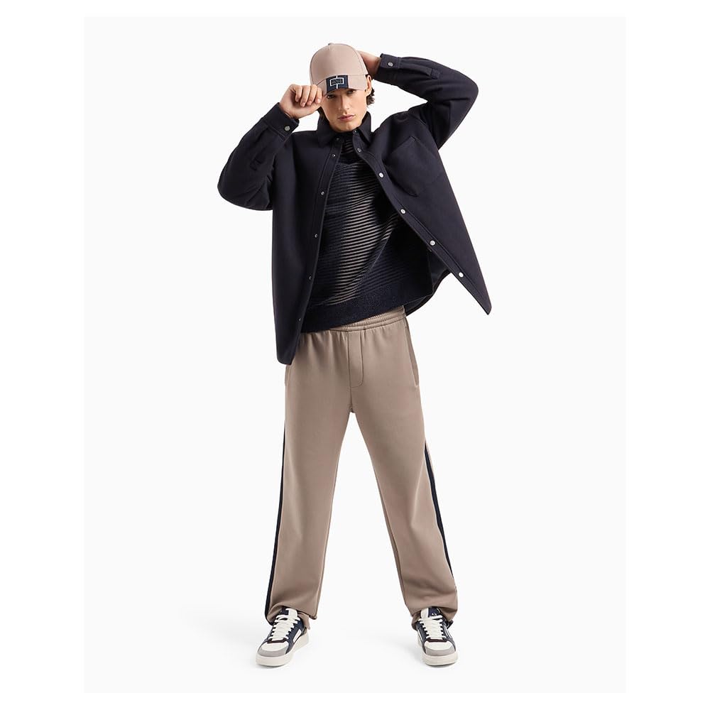Armani Exchange Limited Edition A Line Pullover Sweater with Hortizontal Stripes And A Large A Logo Pullover Uomo