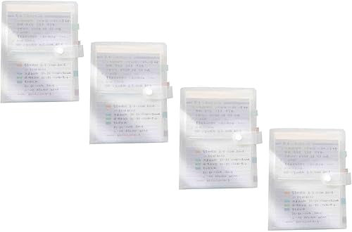 Tarjetas de índice de 3 x 5 pulgadas, bolsas organizadoras de plástico transparente, carpeta de 40 páginas, capacidad para 160 tarjetas, paquete de 4