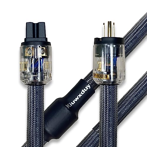 Kiuwxduy 10 Awg Hi-End HiFi Audio Universal AC Power Cable Power Cord US Plug-5FT(1.5m)…