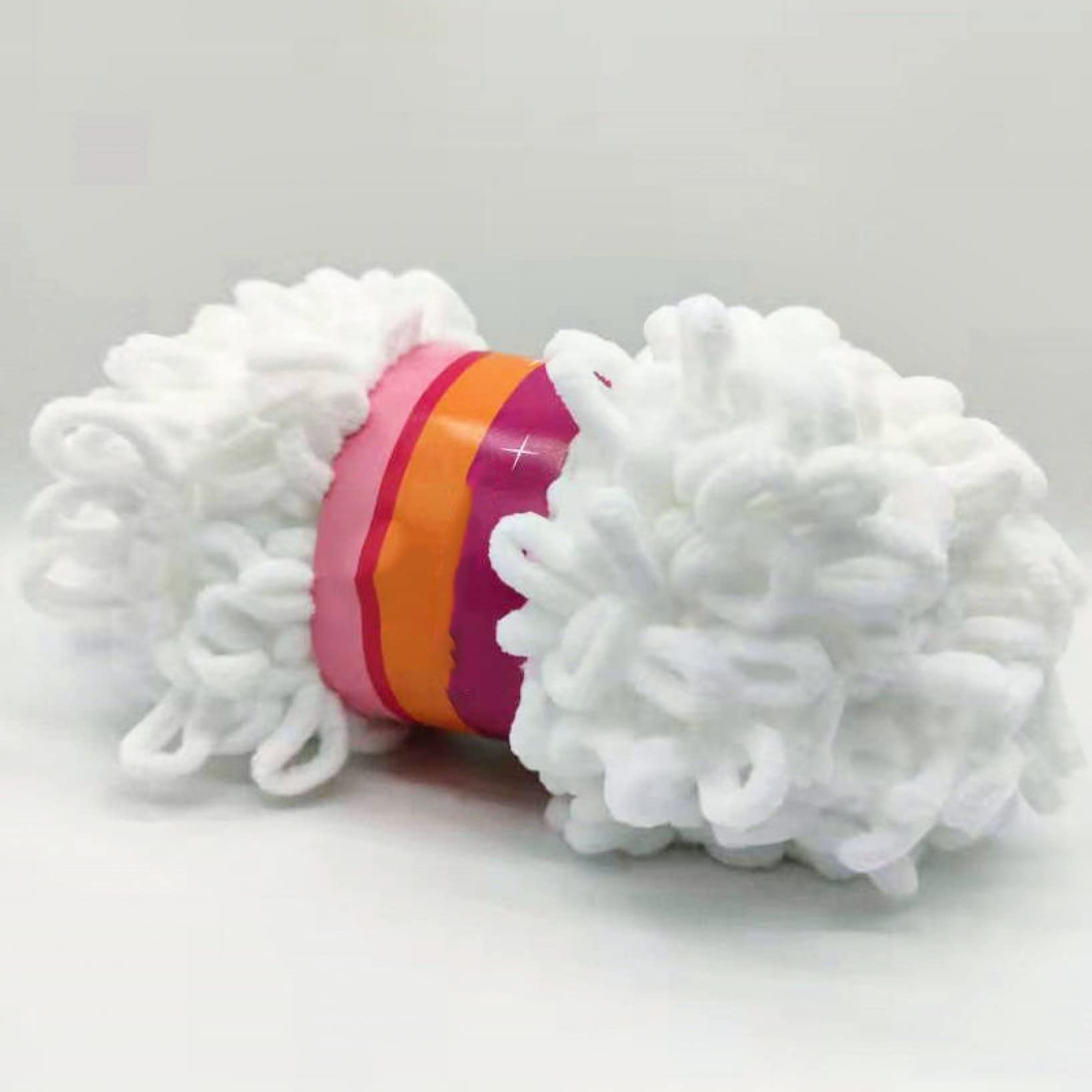 5 kulek Puffy Loop przędza palcowa wełna ręcznie warkocz lina dziewiarska gruba aksamitna tęczowa przędza akcesoria do szydełkowania(Light Grey)