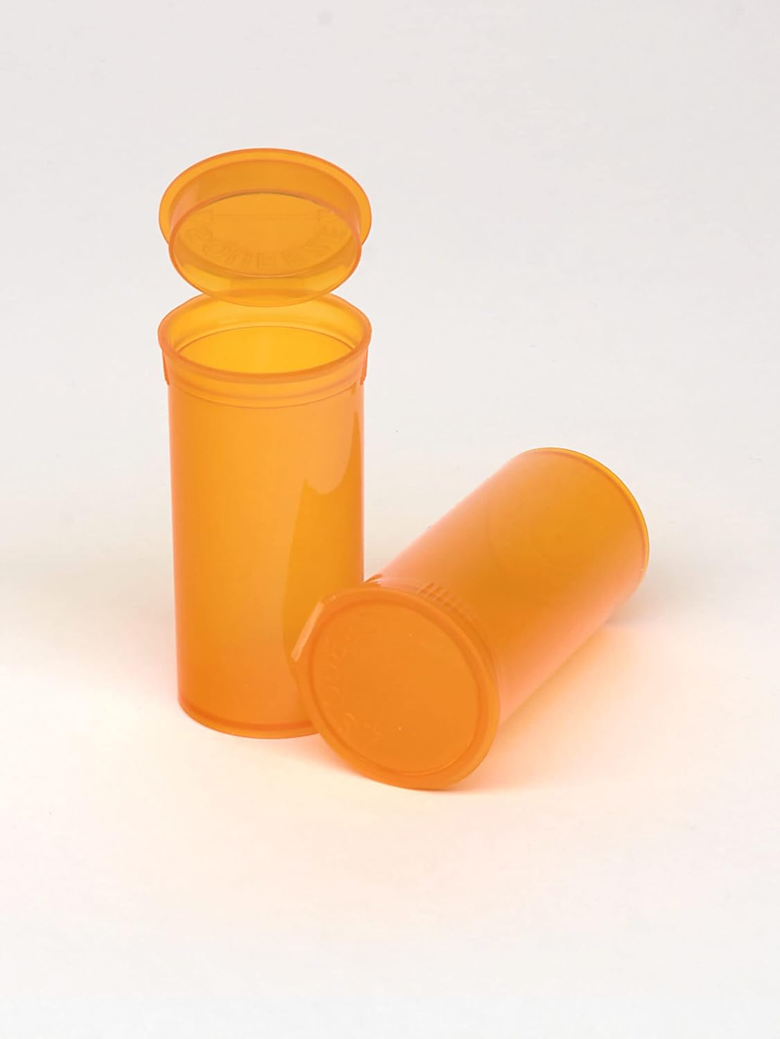 W Gallery 315 Translucent Amber Vials - 13 DRAM Pop Top Bottle - Airtight Smell Proof Containers - Medical Grade Plastic Prescription Bottles for Pill Herb Flower Supplement, Bulk Pack, Not Glass Jars