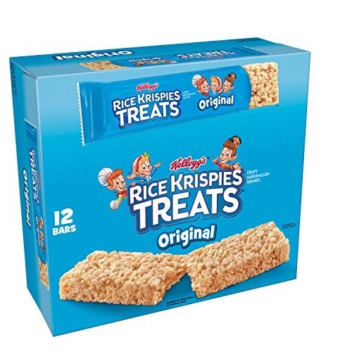 Kelloggâ€™s Rice Krispies Treats, Crispy Marshmallow Squares, Original, Bulk Size, 72 Count (Pack of 6, 26.4 oz Trays)