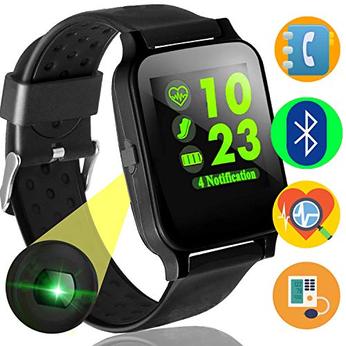 Smart Watch Fitness Tracker with Heart Rate Blood Pressure Monitor for Men Women Kid Outdoor Sport Watch with Pedometer Activity GPS Tracker Calorie Sync Phone Prime Summer Holiday Travel Gifts