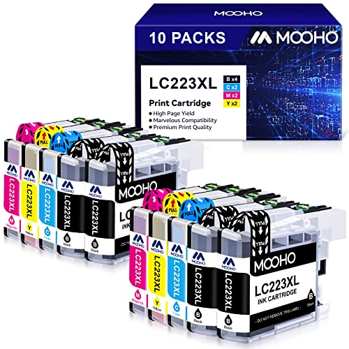 LC223 Cartouche d'encre MOOHO Compatible pour Cartouche LC223 Brother pour Brother MFC J4620DW DCP J562DW MFC J480DW MFC J4625DW MFC J5720DW MFC J680DW DCP J4120DW MFC J5320DW MFC J4420DW (Lot de 10) Cover