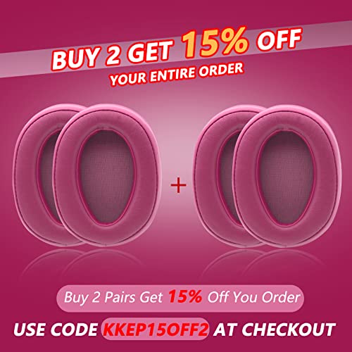 Image of Krone Kalpasmos Replacement Earpads for Sony WH-H900N h.Ear on 2&Sony MDR-100ABN Headphones,Sony Headphone Cushions Compatible with Sony 900N,Sony WH H900N earpads with Soft Foam Leather(Bordeaux Red)
